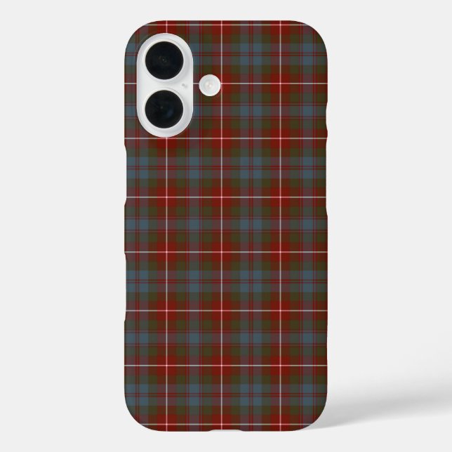 Clan Fraser Tartan Dark Red and Blue Plaid Case-Mate iPhone Case (Back)