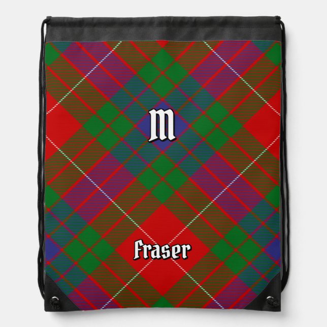 Clan Fraser Tartan Drawstring Bag (Front)