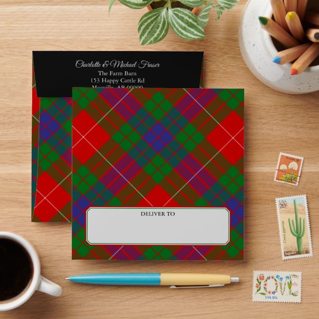 Clan Fraser Tartan Envelope (Desk)