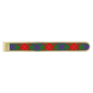 Clan Fraser Tartan Gold Finish Tie Bar