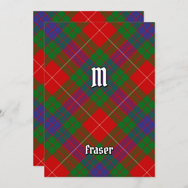 Clan Fraser Tartan Invitation (Front/Back)