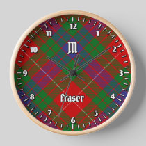 Clan Fraser Tartan Large Clock
