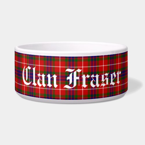 Clan Fraser Tartan Plaid Custom Pet Bowl