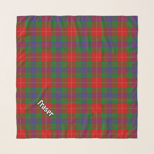 Clan Fraser Tartan Scarf (Front (Horizontal))