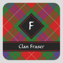Clan Fraser Tartan Square Sticker