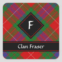 Clan Fraser Tartan Square Sticker