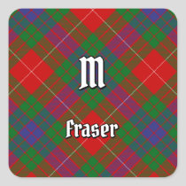 Clan Fraser Tartan Square Sticker