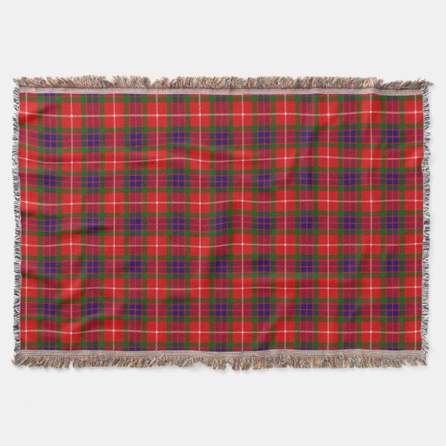 Clan Fraser Tartan Throw Blanket (Front)