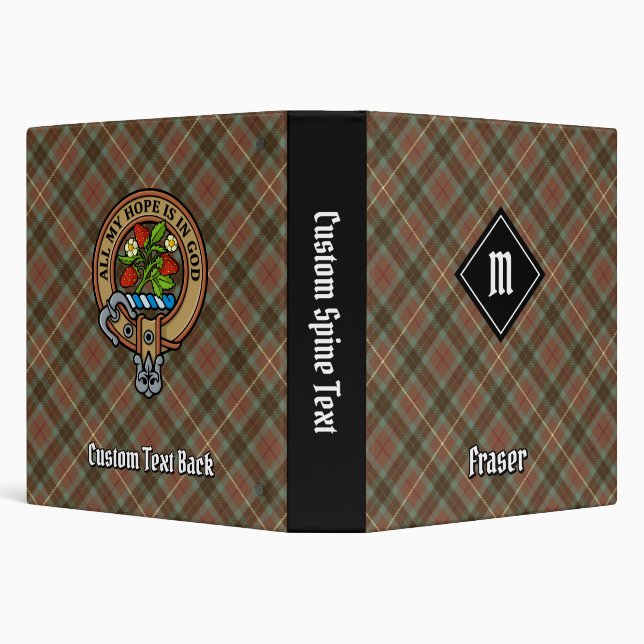 Clan Fraser Weathered Hunting Tartan 3 Ring Binder (Background)