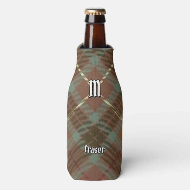 Clan Fraser Weathered Hunting Tartan Bottle Cooler (Bottle Front)