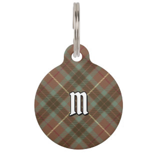 Clan Fraser Weathered Hunting Tartan Pet ID Tag