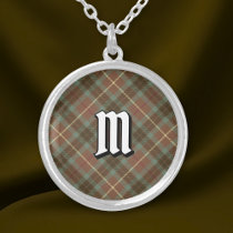 Clan Fraser Weathered Hunting Tartan Silver Plated Necklace