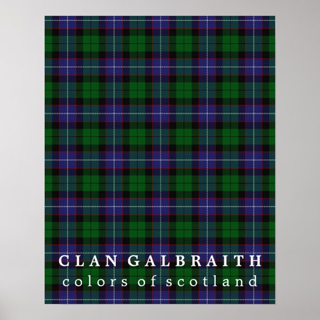 Clan Galbraith Colors of Scotland Tartan Poster (Front)