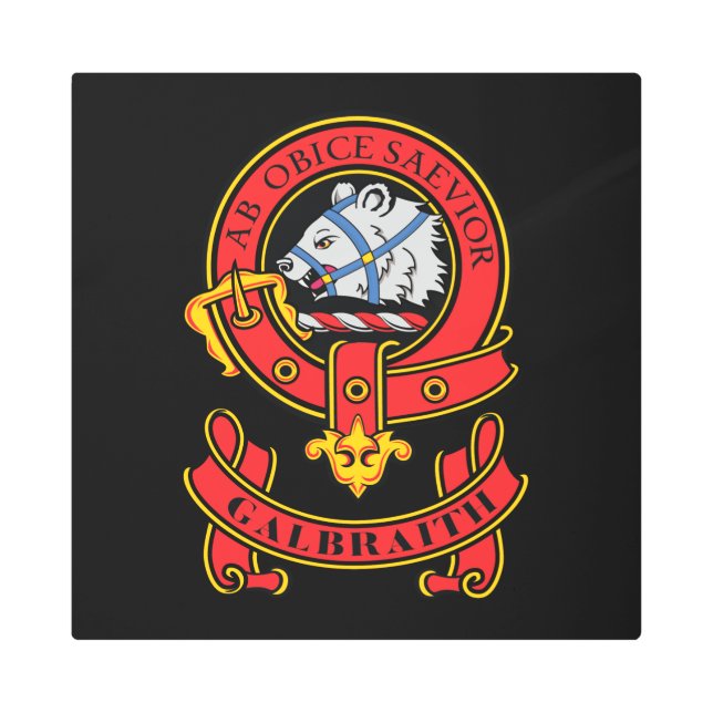 Clan Galbraith Crest Metal Wall Art (Front)