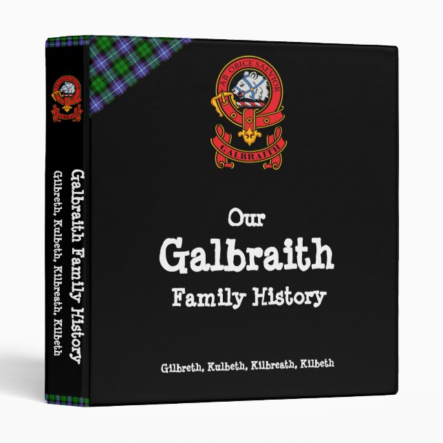 Clan Galbraith Family History 1” Binder (Front/Spine)