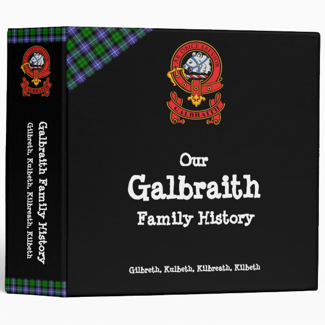 Clan Galbraith Family History 2” Binder (Front/Spine)