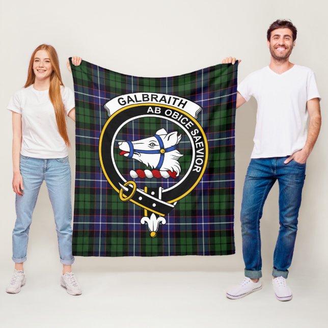 Clan Galbraith Modern Tartan Plaid Fleece Blanket (In Situ)