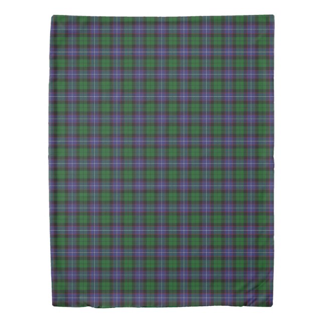 Clan Galbraith Scottish Accents Blue Green Tartan Duvet Cover (Front)