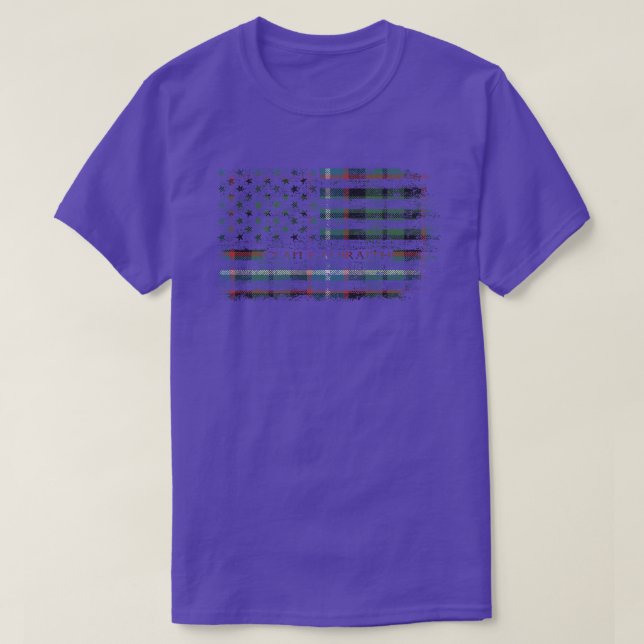 Clan Galbraith Scottish tartan US flag kilt Scotla T-Shirt (Design Front)