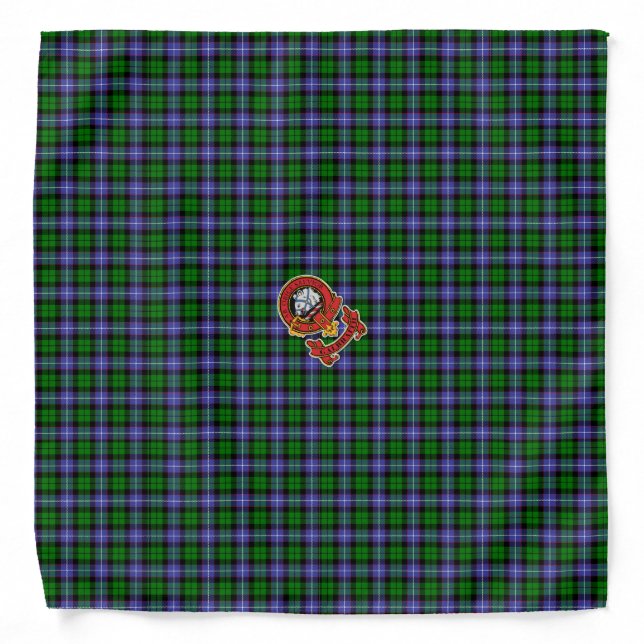 Clan Galbraith Tartan Bandana with Crest (Front)