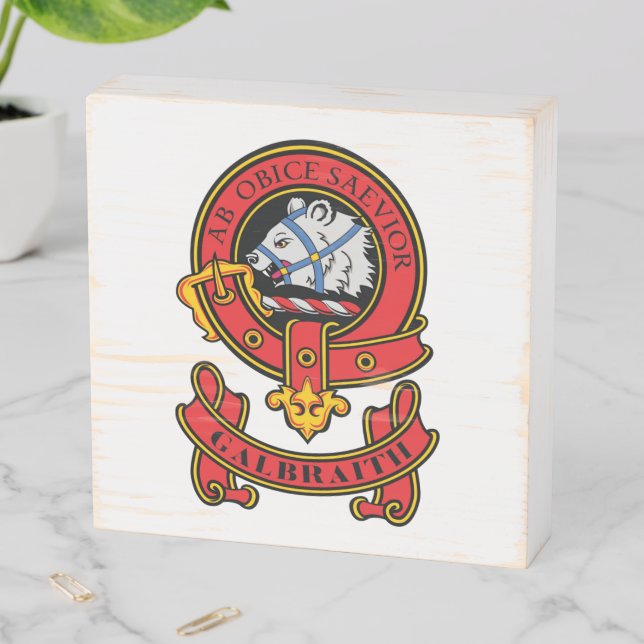Clan Galbraith Wooden Box Sign (In Situ Horizontal)