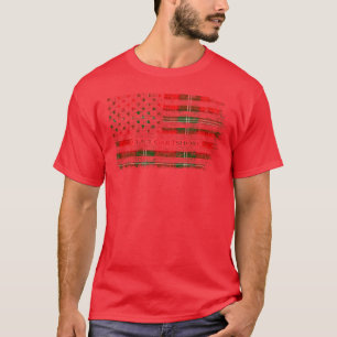 Clan Gartshore Scottish tartan US flag kilt Scotla T-Shirt