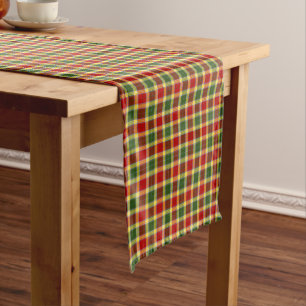 Clan Gibbs and Gibson Colorful Scottish Tartan Short Table Runner
