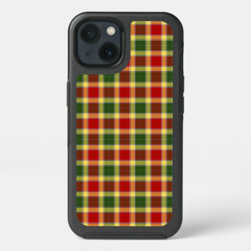 Clan Gibbs Tartan Bright Red and Yellow Plaid iPhone 13 Case