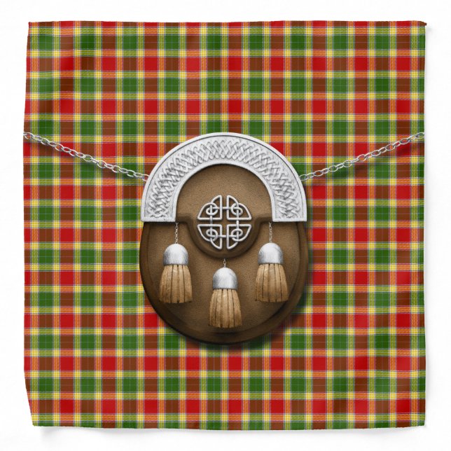 Clan Gibson Tartan And Sporran Bandana (Front)