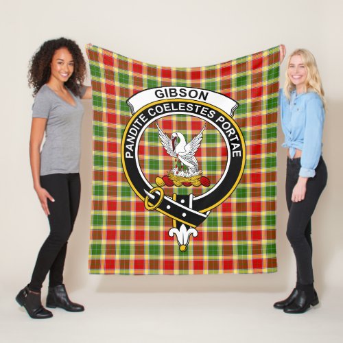 Clan Gibson Tartan Plaid Fleece Blanket