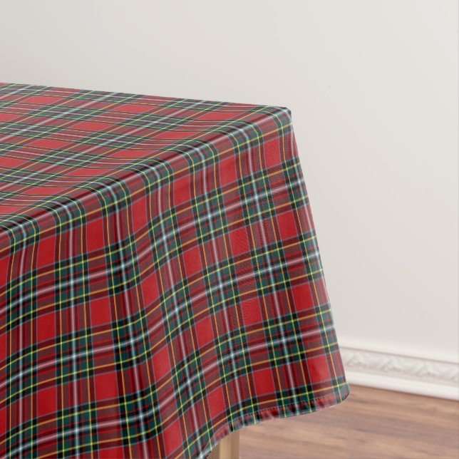Clan Gillespie Bright Red Scottish Tartan Tablecloth (In Situ)