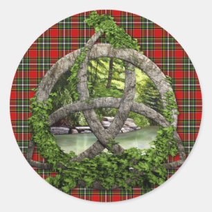 Clan Gillespie Tartan Celtic Trinity Classic Round Sticker