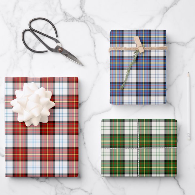 Clan Gillies Dress Tartan Variations Wrapping Paper Sheets (Front)