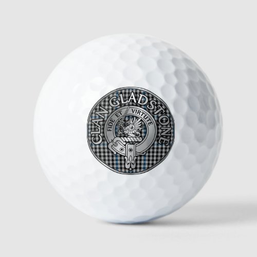 Clan Gladstone Crest  Tartan  Golf Balls