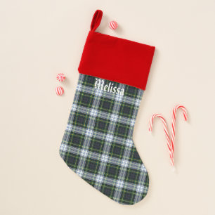 Clan Gordon Accents Blue Green White Tartan Christmas Stocking