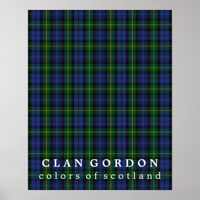 Clan Gordon Colors of Scotland Tartan Poster (Front)