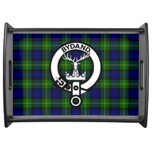 Clan Gordon Crest And Tartan Tray