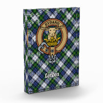 Clan Gordon Crest over Dress Tartan Acrylic Award