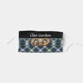 Clan Gordon Crest over Dress Tartan Adult Cloth Face Mask (Front, Folded)