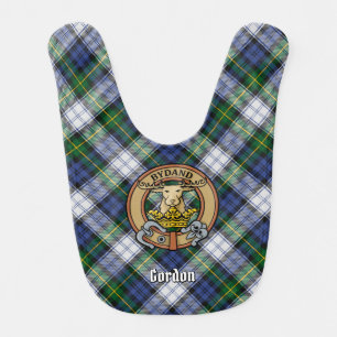 Clan Gordon Crest over Dress Tartan Baby Bib