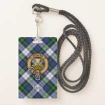 Clan Gordon Crest over Dress Tartan Badge