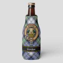 Clan Gordon Crest over Dress Tartan Bottle Cooler