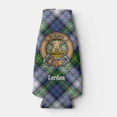 Clan Gordon Crest over Dress Tartan Bottle Cooler (Front)
