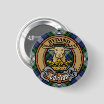Clan Gordon Crest over Dress Tartan Button