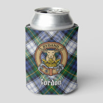 Clan Gordon Crest over Dress Tartan Can Cooler