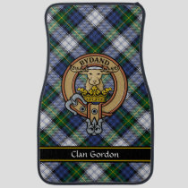 Clan Gordon Crest over Dress Tartan Car Floor Mat