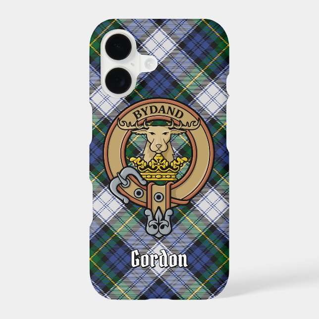 Clan Gordon Crest over Dress Tartan Case-Mate iPhone Case (Back)