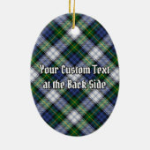 Clan Gordon Crest over Dress Tartan Ceramic Ornament (Back)