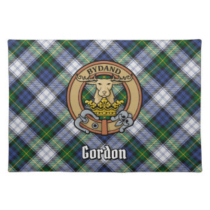 Clan Gordon Crest over Dress Tartan Cloth Placemat