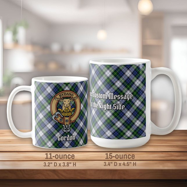 Clan Gordon Crest over Dress Tartan Coffee Mug (Creator Uploaded)